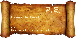 Pisak Roland névjegykártya